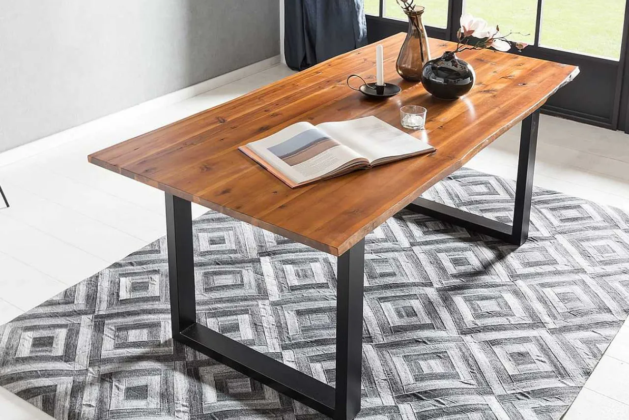 mutoni casual Essgruppe Dining I Massivholz Akazie Cognac Grau 180 (5-Tlg.)> Essgruppen