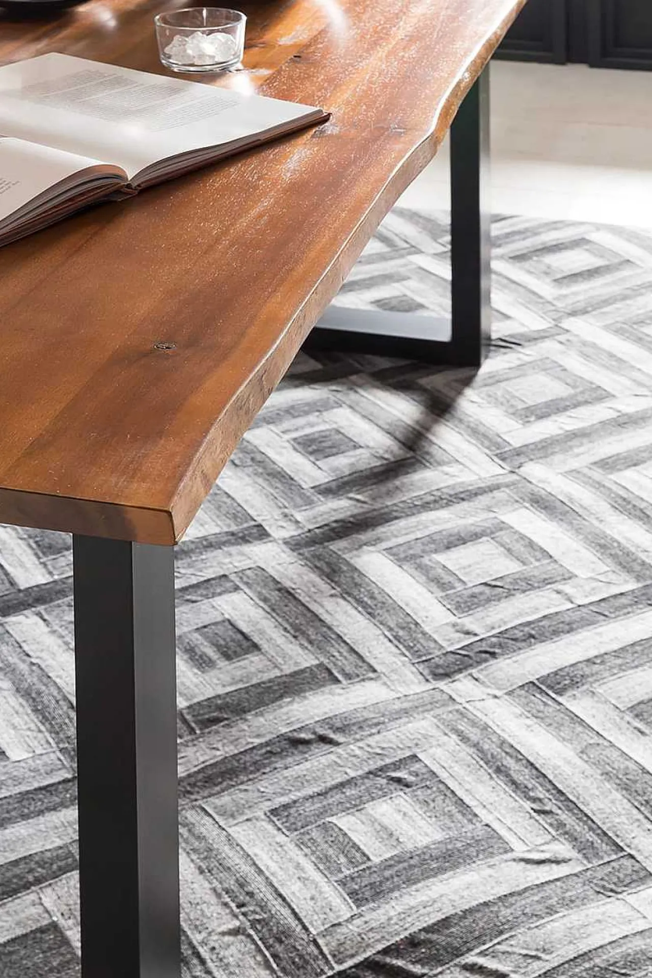 mutoni casual Essgruppe Dining I Massivholz Akazie Cognac Grau 180 (5-Tlg.)> Essgruppen