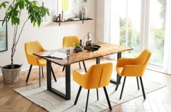 mutoni casual Essgruppe Dining I Massivholz Akazie Cognac Gelb 160 (5-Tlg.)><noscript><img width=