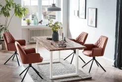 mutoni casual Essgruppe Dining Iv Massivholz Akazie Natur Cognac 180 (5-Tlg.)> Essgruppen