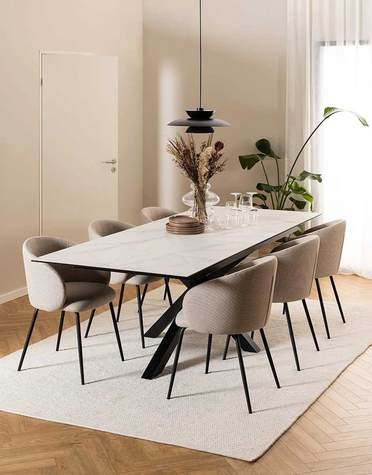 mutoni scandi Esstisch Triple-X Keramik Weiss 200-240X100> Esstische