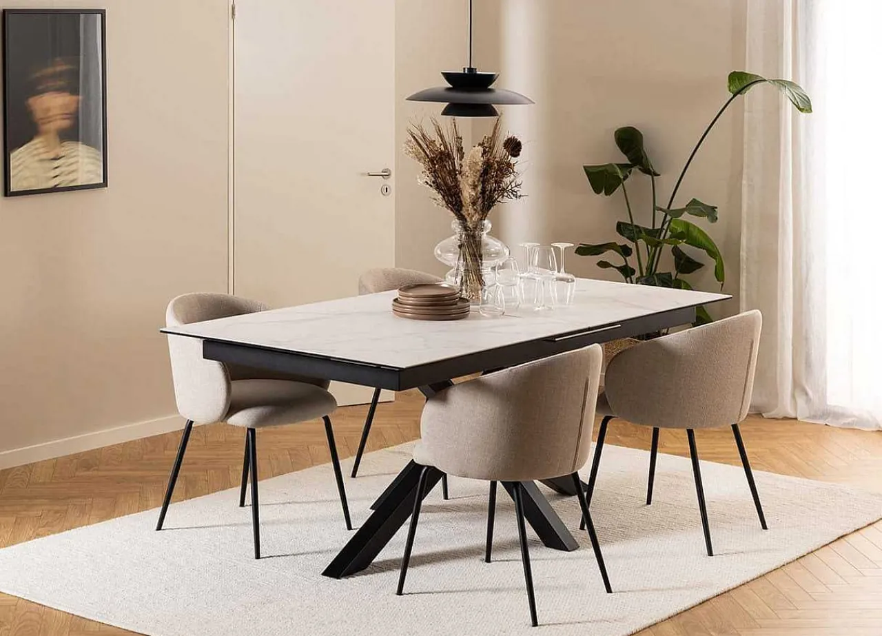 mutoni scandi Esstisch Triple-X Keramik Weiss 200-240X100> Esstische