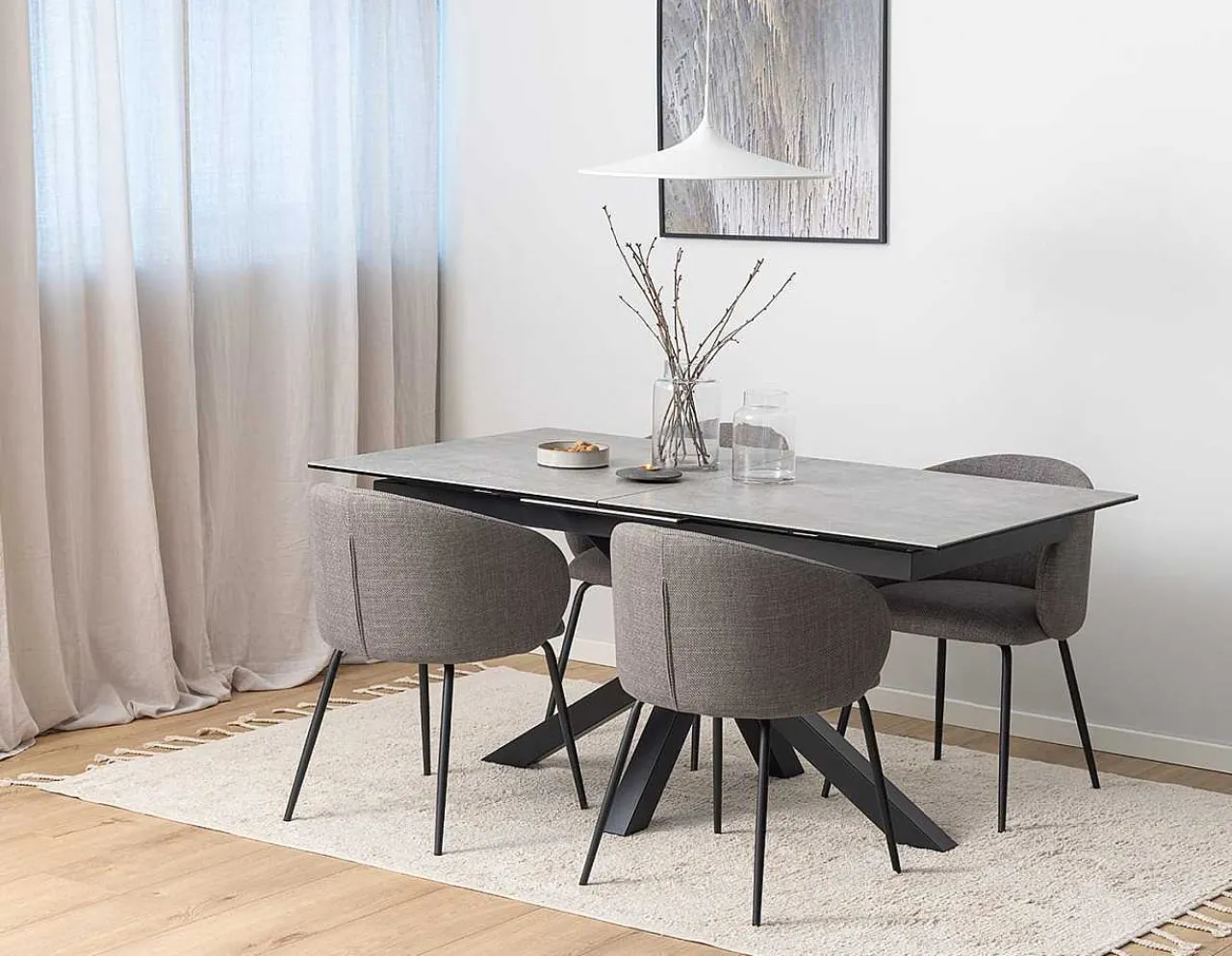 mutoni scandi Esstisch Triple-X Keramik Grau 168-210X90> Esstische