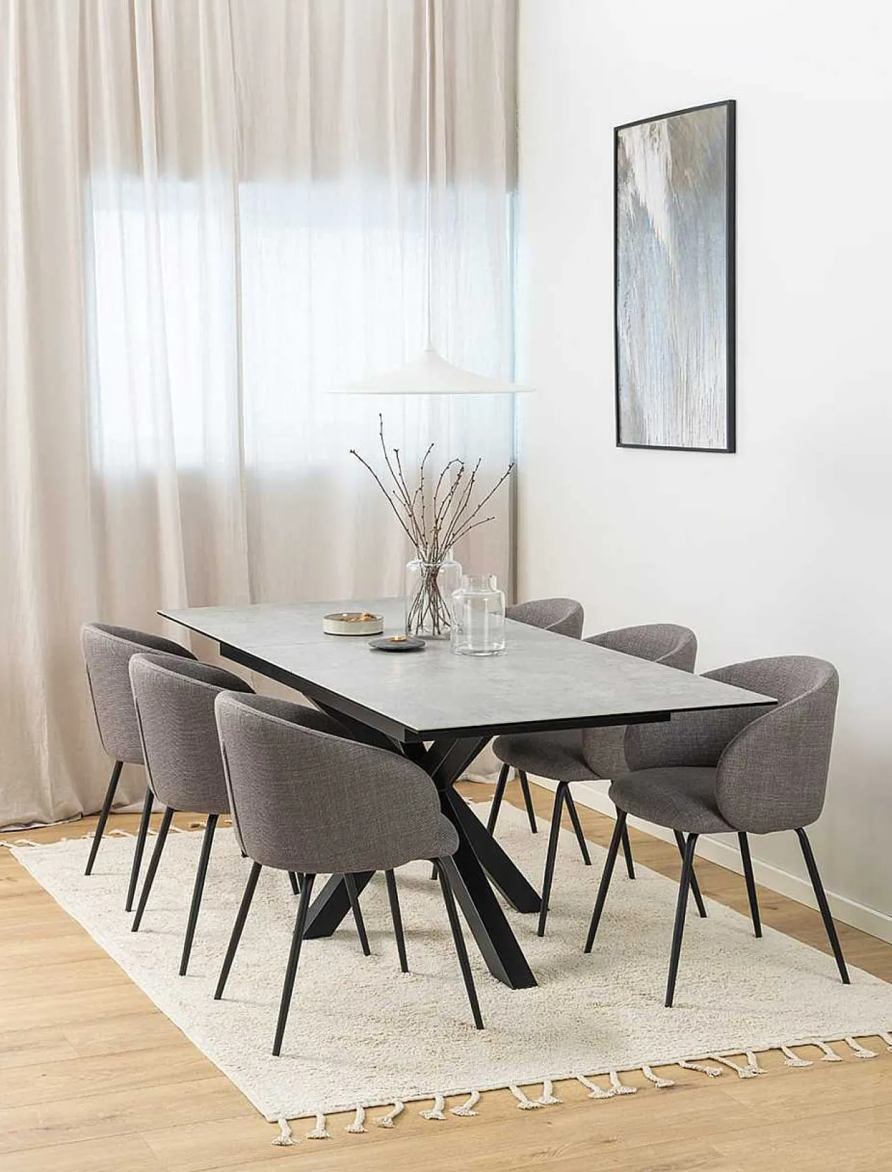 mutoni scandi Esstisch Triple-X Keramik Grau 168-210X90> Esstische