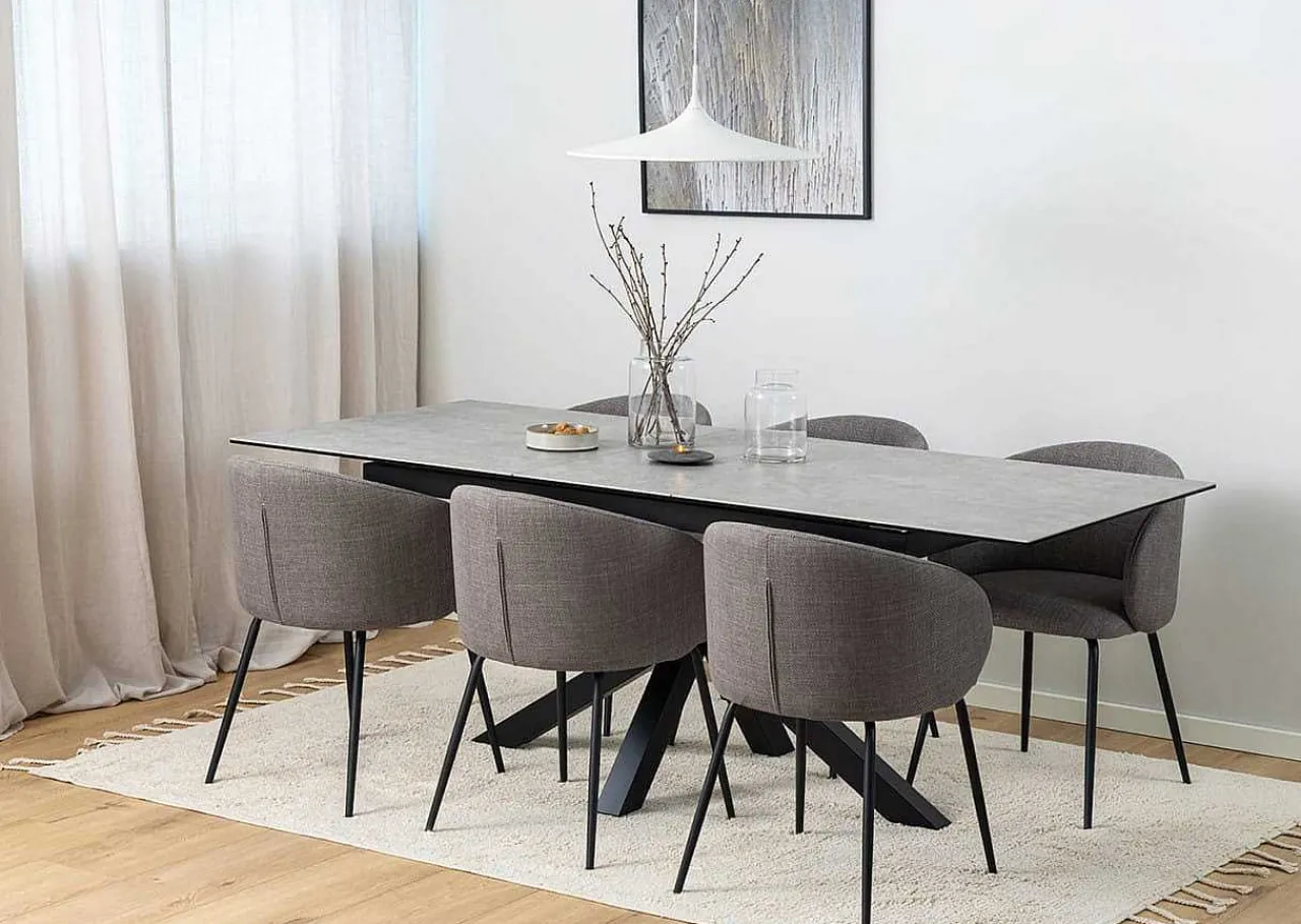 mutoni scandi Esstisch Triple-X Keramik Grau 168-210X90> Esstische