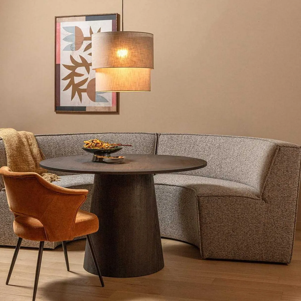 mutoni living Esstischbank Europa 4-Sitzer Webstoff Sand Melange> Bänke