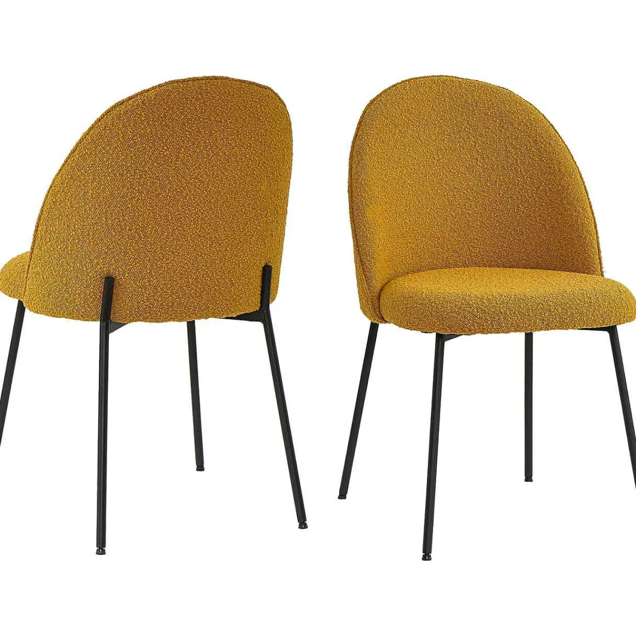 mutoni sweet home Esszimmerstuhl Clusto Stoff Metall Senf (2Er-Set)> Polsterstühle