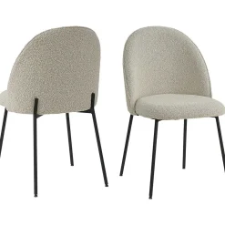 mutoni sweet home Esszimmerstuhl Clusto Stoff Metall Graubeige (2Er-Set)><noscript><img width=