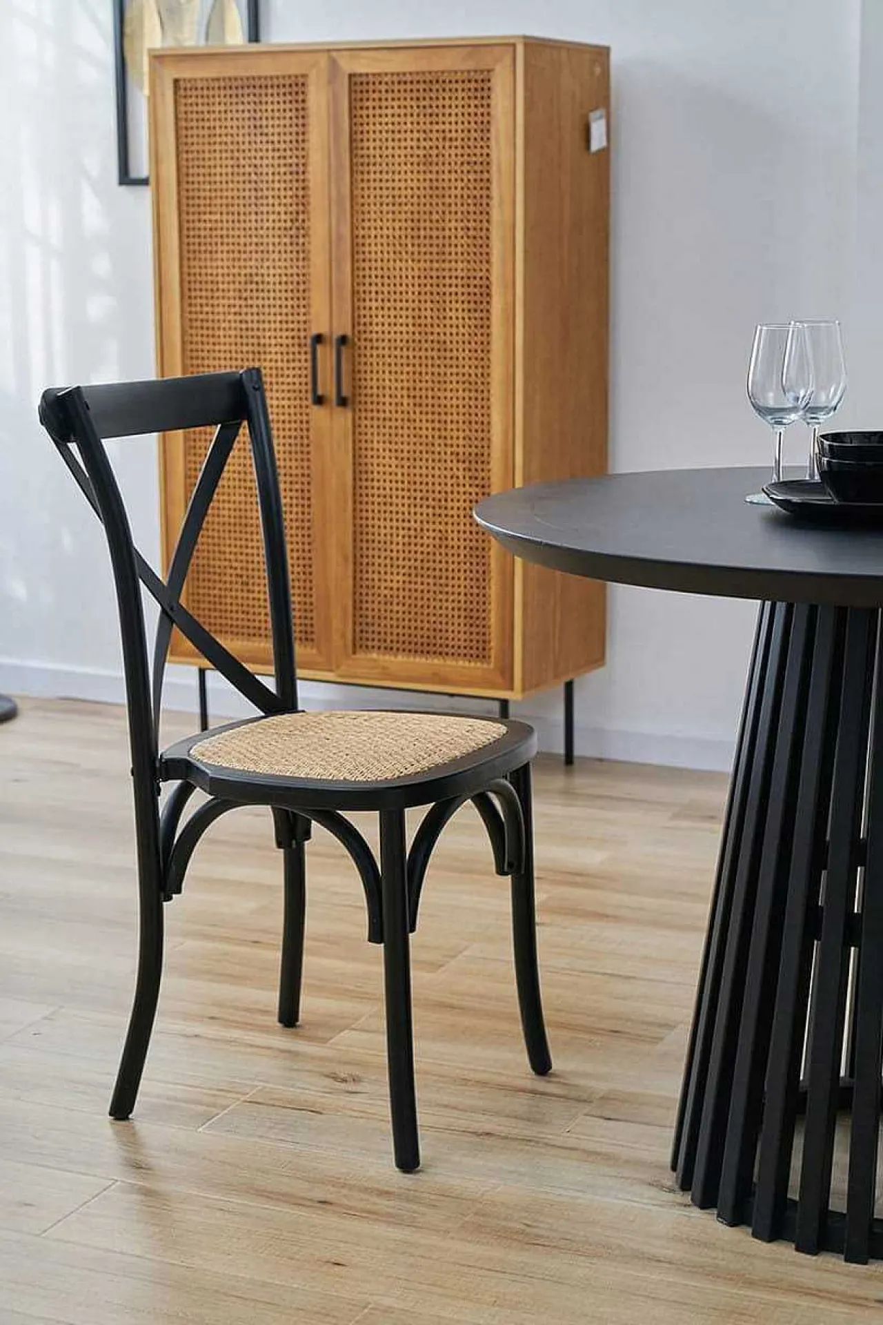 mutoni sweet home Esszimmerstuhl Jara Schwarz Natur (2Er-Set)> Holzstühle