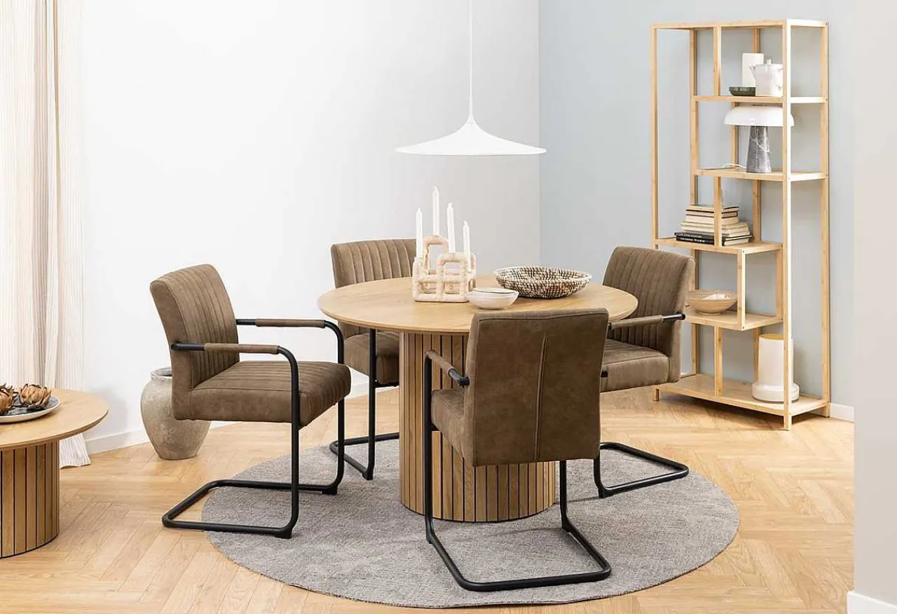 mutoni scandi Esszimmerstuhl Mit Armlehnen Artemis Braun (1 Stuck)> Freischwinger