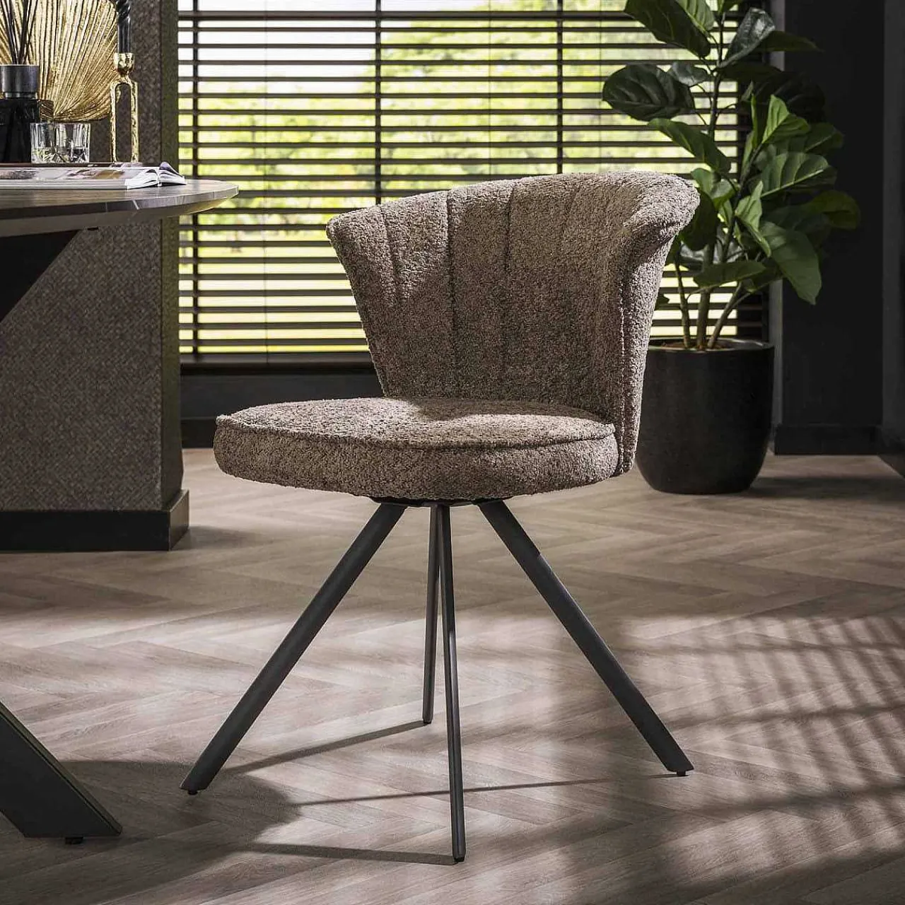 mutoni industrial Esszimmerstuhl Yana Boucle Taupe> Esszimmerstühle