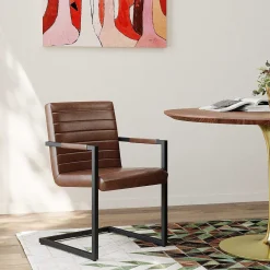 KARE Design Freischwinger Lola Leder Braun><noscript><img width=
