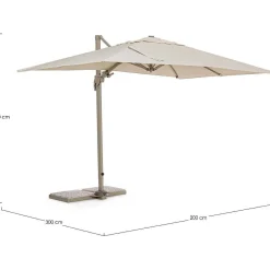 mutoni lifestyle Garten Ampelschirm Saragozza Sandfarben 200X300> Freiarmschirme