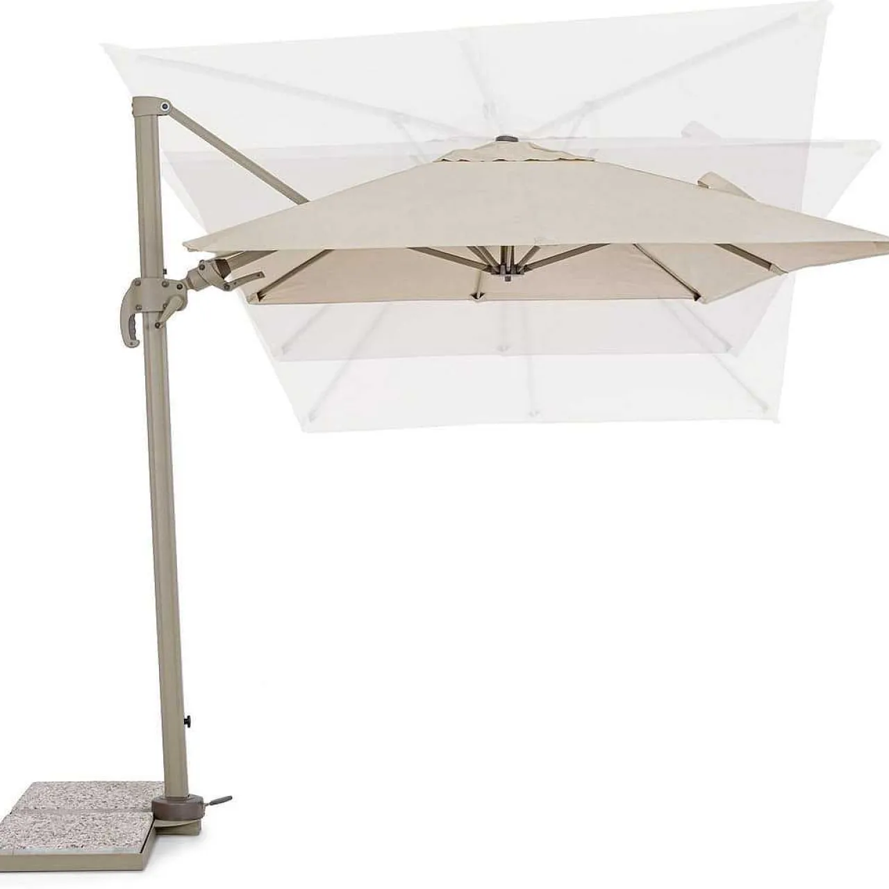 mutoni lifestyle Garten Ampelschirm Saragozza Sandfarben 200X300> Freiarmschirme