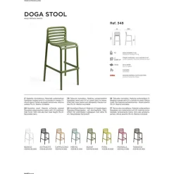 NARDI outdoor Garten Barhocker Doga Stool Rot 100> Garten Barstühle