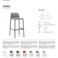 NARDI outdoor Garten Barhocker Faro Anthrazit> Garten Barstühle