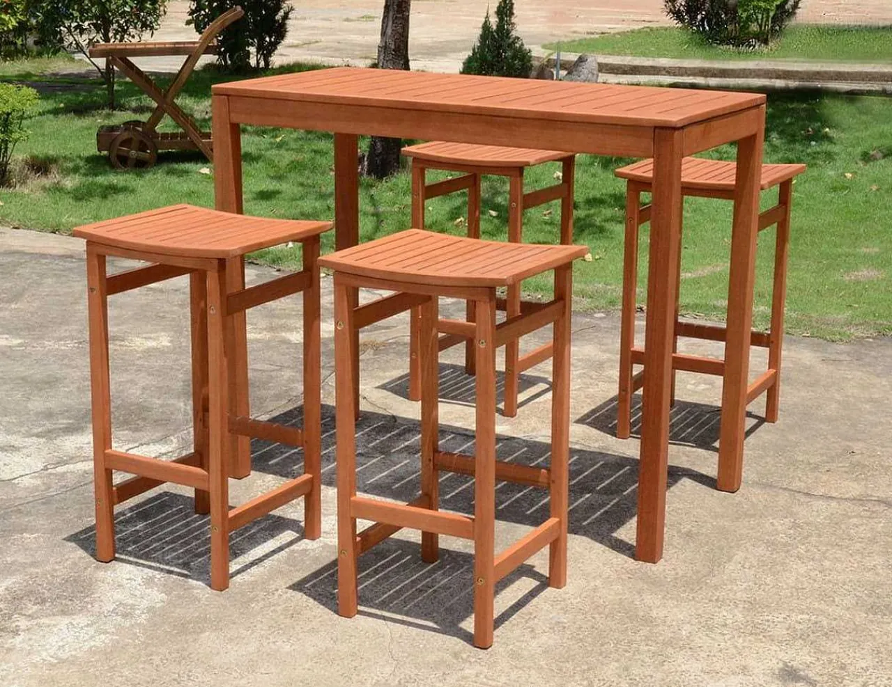 mutoni pleasure Garten Barhocker Palmdale Eukalyptus Natur (2-Er Set)> Garten Barstühle