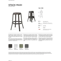 NARDI outdoor Garten Barhocker Stack Maxi Grau 77> Garten Barstühle