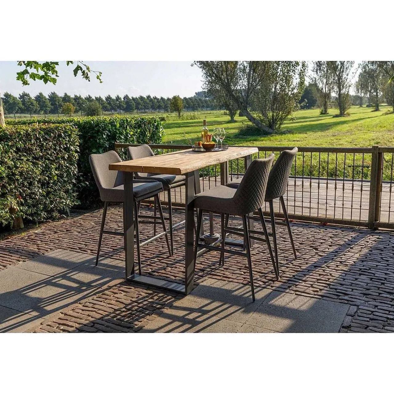 mutoni living Garten Barstuhl Domino Steingrau> Garten Barstühle