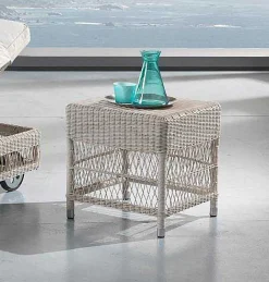 mutoni ethnic Garten Beistelltisch Camille Polyrattan Bianco Wash 45X45> Garten Couchtische Und Beistelltische