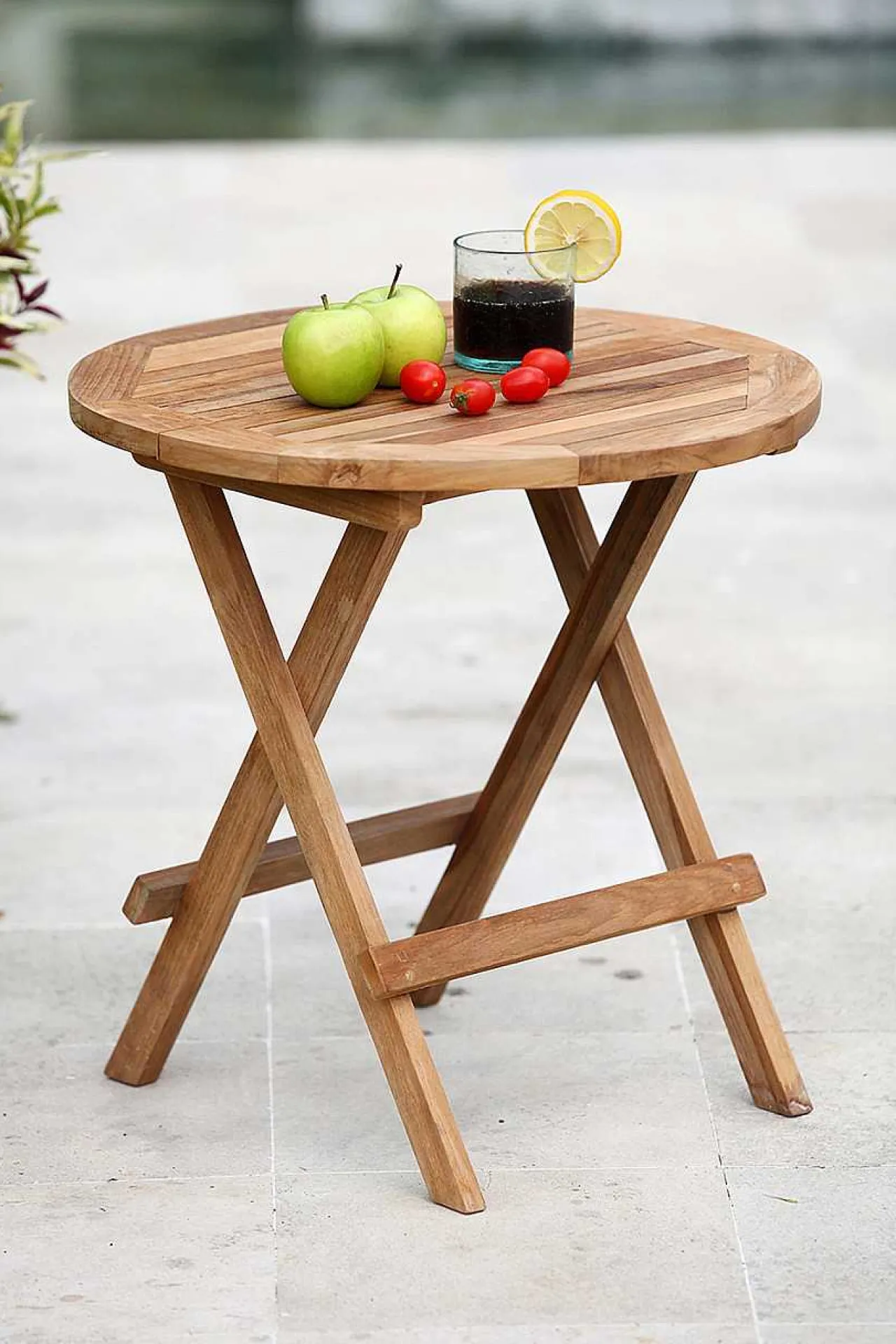 mutoni pleasure Garten Beistelltisch Mitan Teak Natur Rund 50X50> Garten Couchtische Und Beistelltische