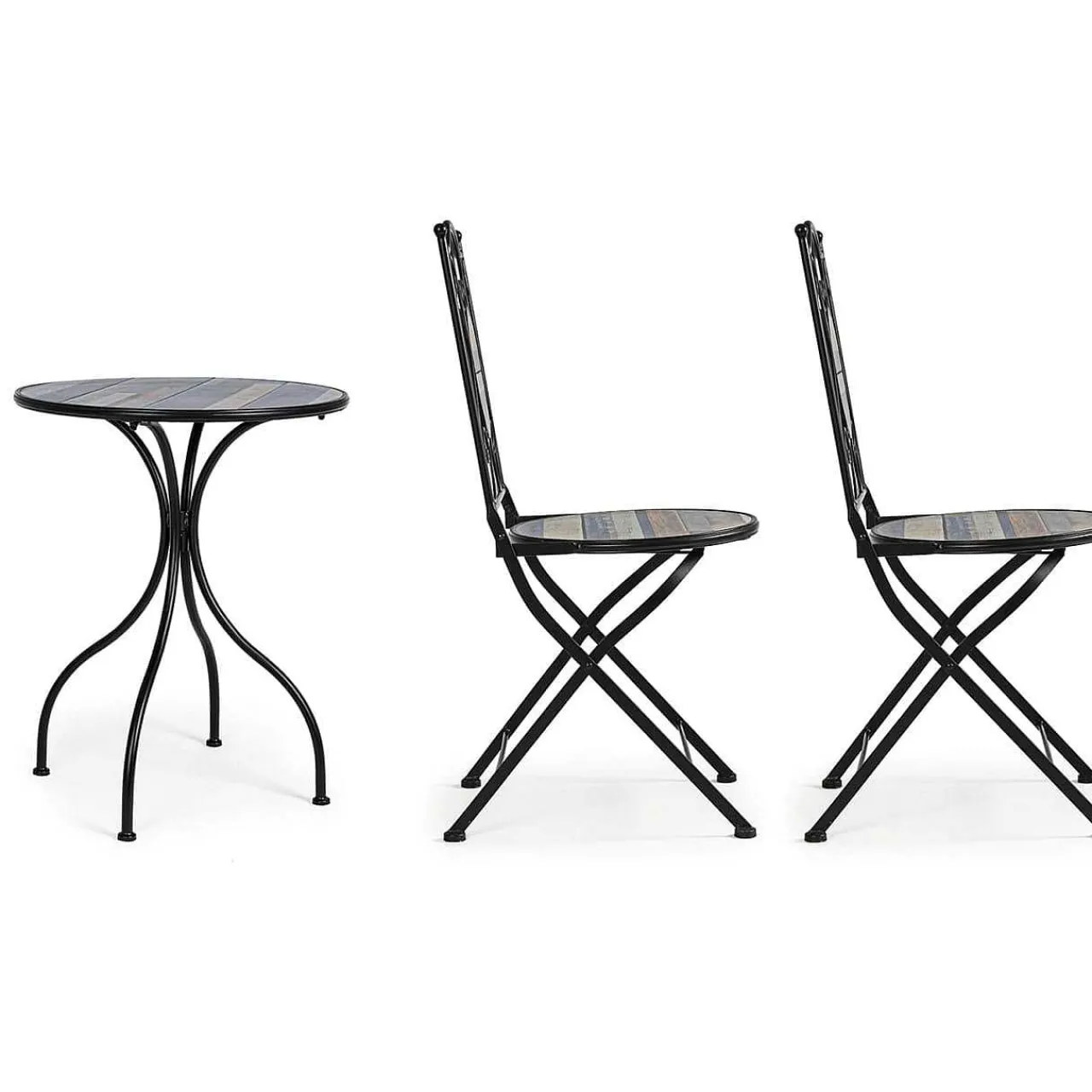 mutoni lifestyle Garten Bistro-Set Huston Tisch Und 2 Klappstühle> Balkon-Sets