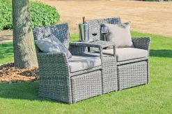 mutoni pleasure Garten Doppelsessel-Set Calgary Hellgrau> Gartensessel