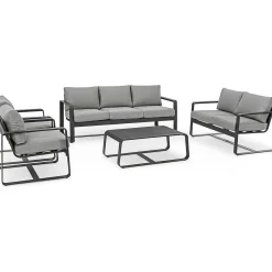 mutoni lifestyle Garten 3Er-Sofa Merrigan Mit Kissen Anthrazit><noscript><img width=