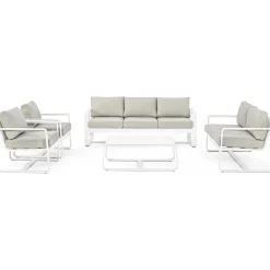 mutoni lifestyle Garten 3Er-Sofa Merrigan Mit Kissen Weiss><noscript><img width=
