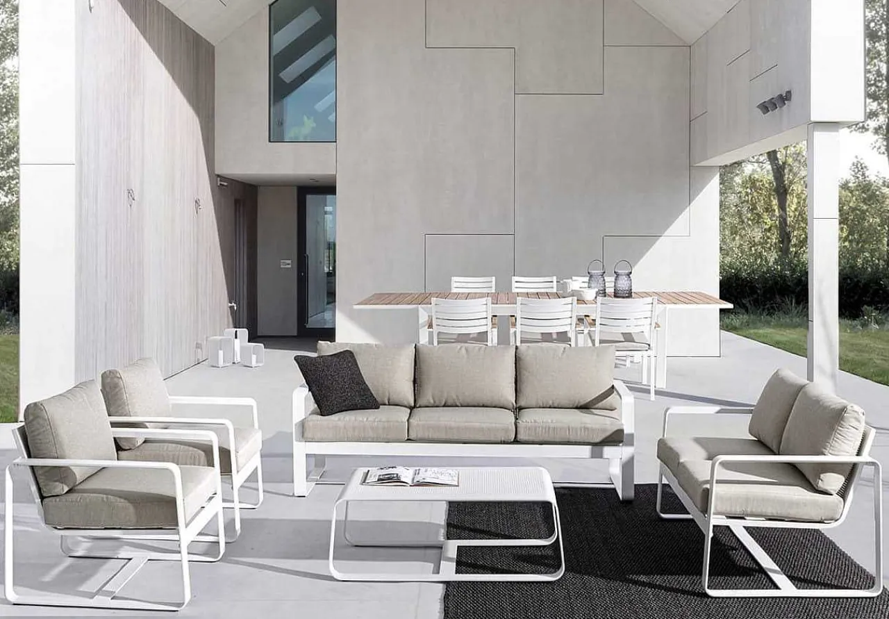 mutoni lifestyle Garten 3Er-Sofa Merrigan Mit Kissen Weiss> Gartensofas