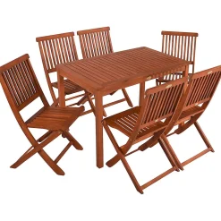 mutoni pleasure Garten Essgruppe Angwin Eukalyptus Natur (7-Tlg)><noscript><img width=