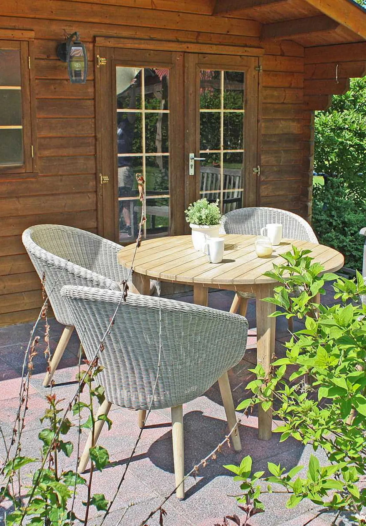 mutoni pleasure Garten Essgruppe Arvada Akazie Natur Grau (5-Tlg)> Garten Essgruppen