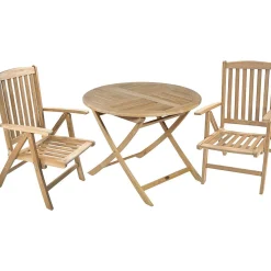 mutoni pleasure Garten Essgruppe Solo Iii Teak Natur (3-Tlg)><noscript><img width=