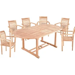 mutoni pleasure Garten Essgruppe Solo Iv Teak Natur (7-Tlg)> Garten Essgruppen
