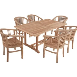 mutoni pleasure Garten Essgruppe Solo Ix Teak Natur (7-Tlg)> Garten Essgruppen