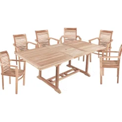 mutoni pleasure Garten Essgruppe Solo Teak (7-Tlg)><noscript><img width=