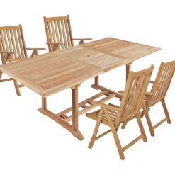 mutoni pleasure Garten Essgruppe Solo V Teak Natur (5-Tlg)><noscript><img width=