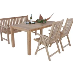mutoni pleasure Garten Essgruppe Solo Vii Teak Natur (7-Tlg)> Garten Essgruppen