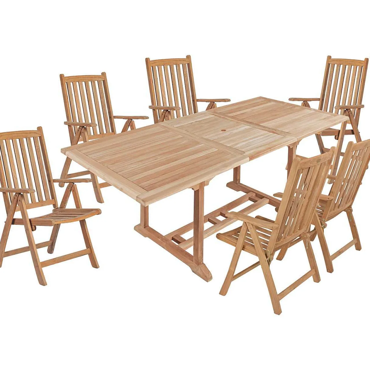 mutoni pleasure Garten Essgruppe Solo Vii Teak Natur (7-Tlg)> Garten Essgruppen
