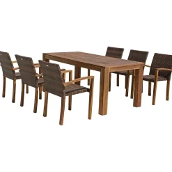 mutoni pleasure Garten Essgruppe Topeka Akazie Braun (7-Tlg)> Garten Essgruppen