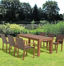mutoni pleasure Garten Essgruppe Topeka Akazie Braun (7-Tlg)><noscript><img width=