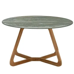mutoni ethnic Garten Esstisch Corinto Rund Teak Keramik 130> Garten Esstische