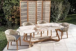 mutoni ethnic Garten Esstisch Corinto Teak Keramik 210X100> Garten Esstische