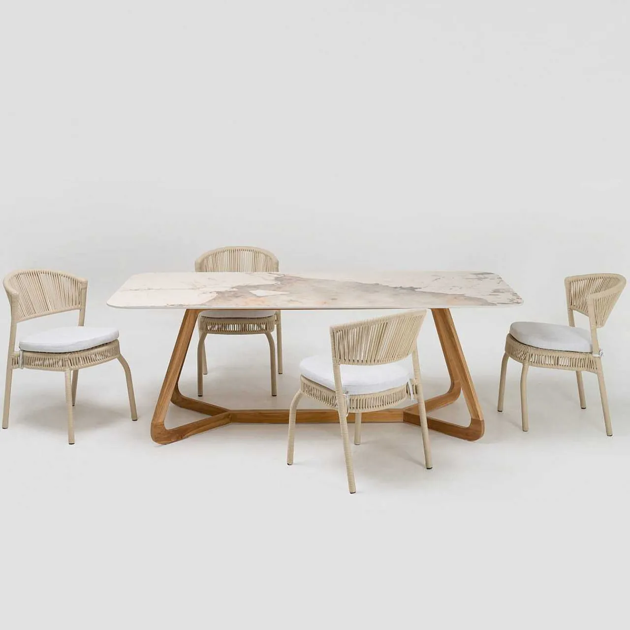 mutoni ethnic Garten Esstisch Corinto Teak Keramik 210X100> Garten Esstische