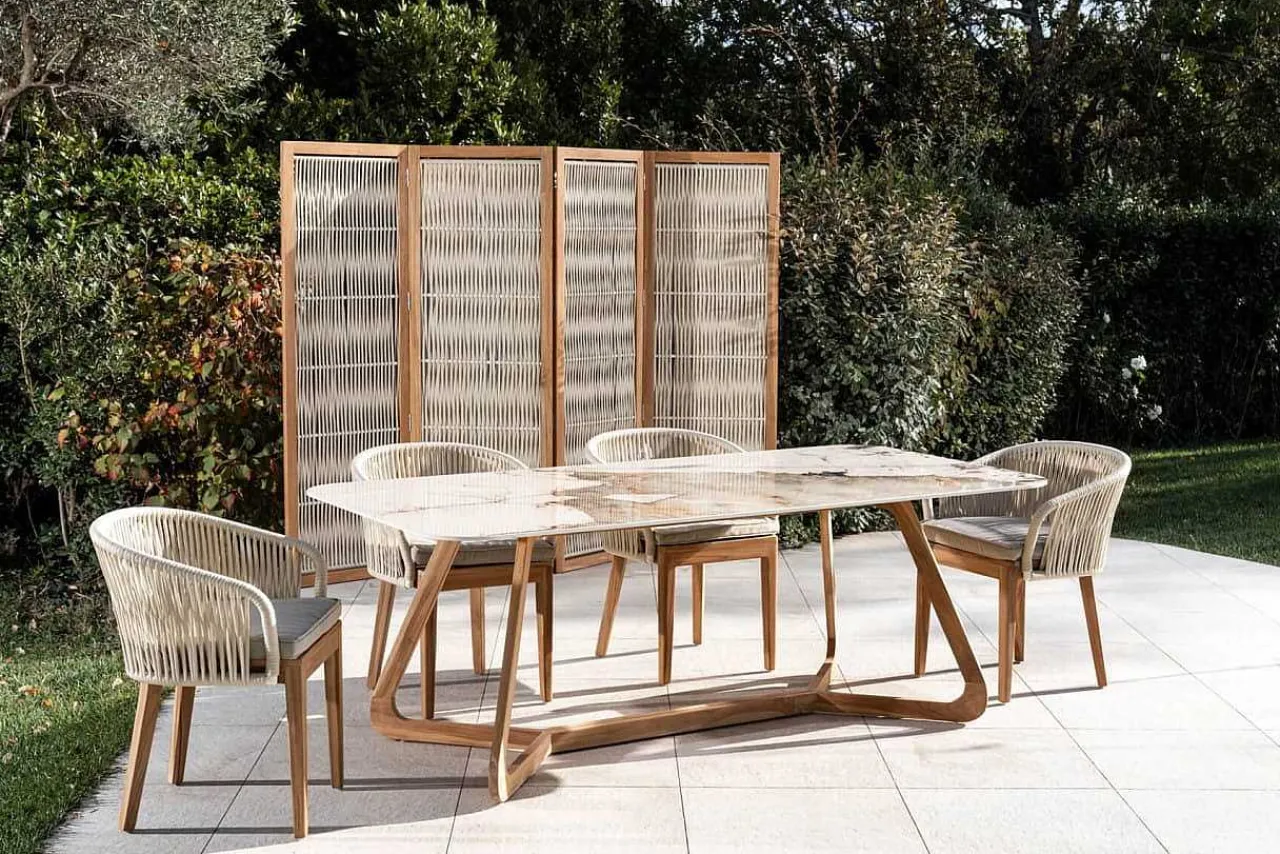 mutoni ethnic Garten Esstisch Corinto Teak Keramik 210X100> Garten Esstische