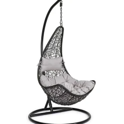mutoni lifestyle Garten Hängesessel Amirantes Mit Kissen Schwarz><noscript><img width=