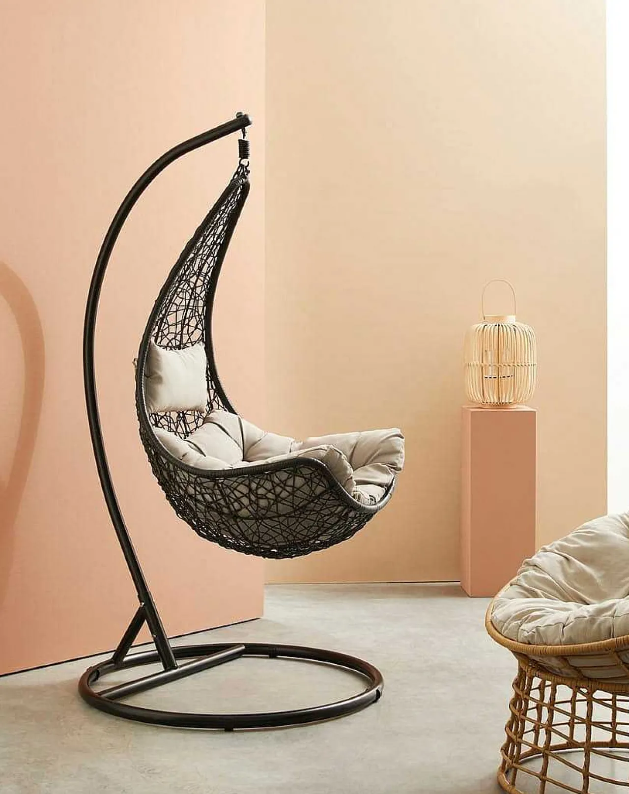 mutoni lifestyle Garten Hängesessel Amirantes Mit Kissen Schwarz> Hängesessel Und Hängeschaukel