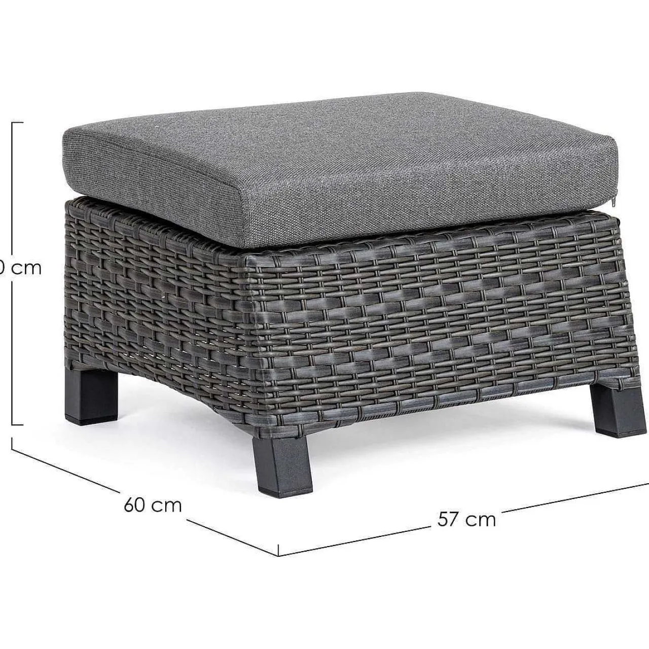 mutoni lifestyle Garten Hocker Britton Mit Kissen Anthrazit> Gartenhocker