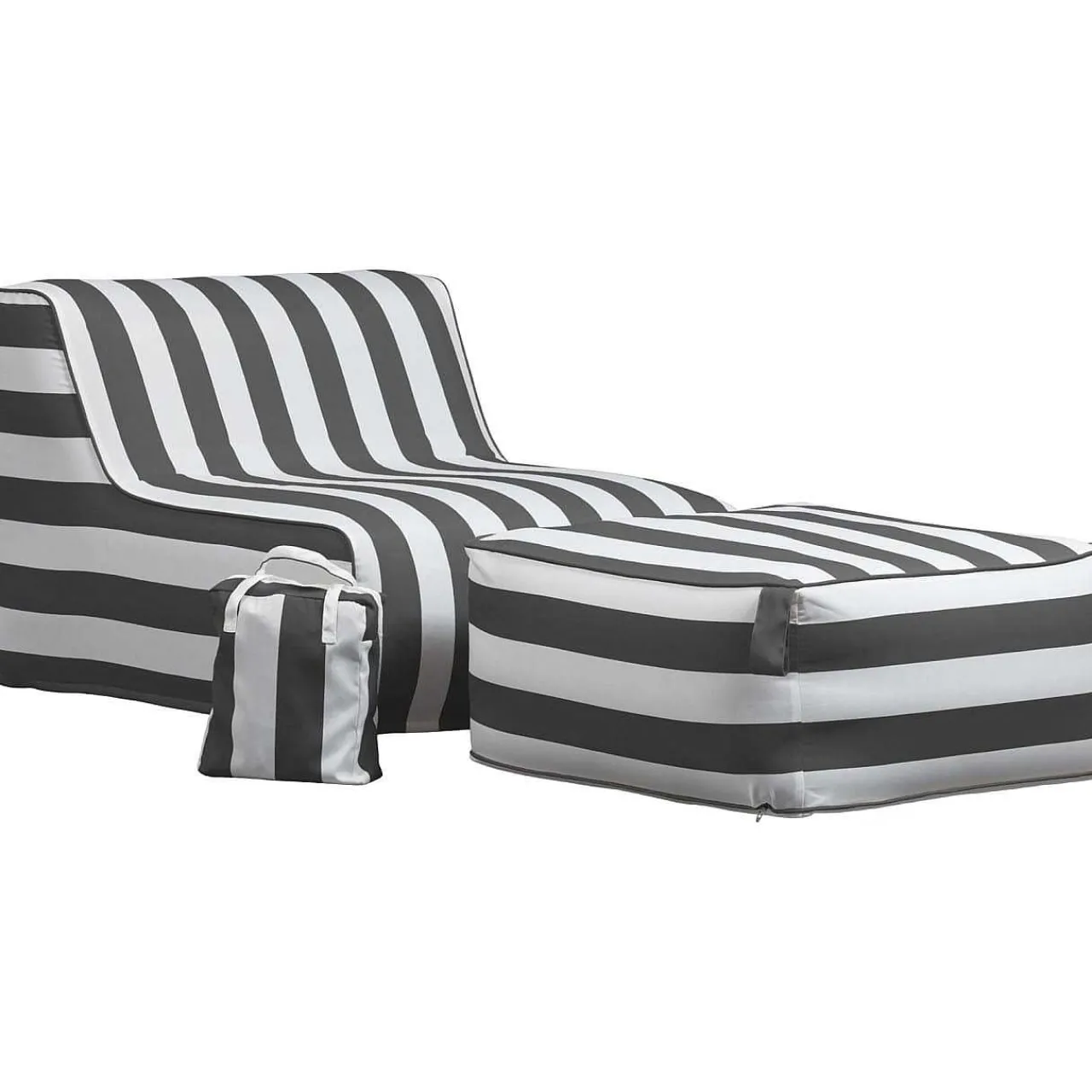 mutoni living Garten Hocker Sit Aufblasbar Schwarz/Weiss Gestreift> Gartenhocker