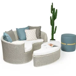 mutoni ethnic Garten Liegeinsel Isla Bonita 2-Tlg Bianco Wash> Daybeds Und Sonneninseln